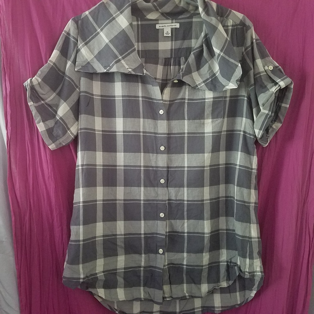 Banana Republic SS Wide Collar Button Down